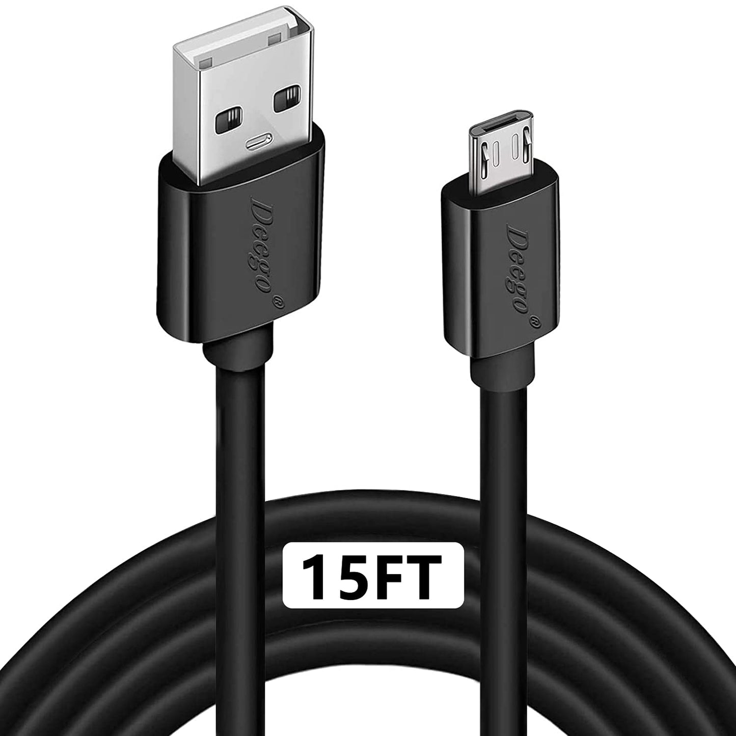 15ft Extra Long DEEGO Micro USB Charger - Charge Anywhere!