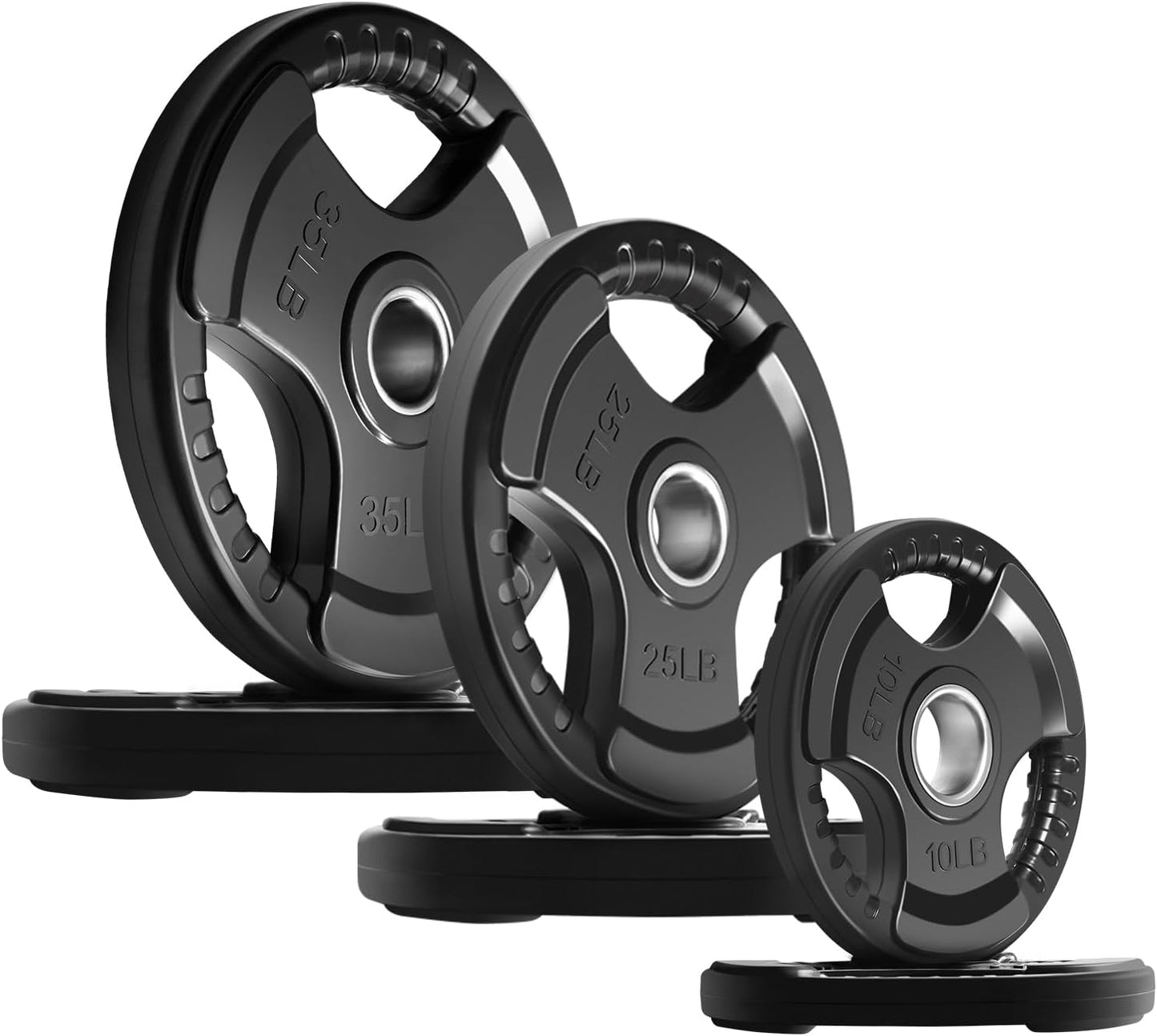 RitFit Olympic Rubber Grip Plates for Weightlifting and Strength