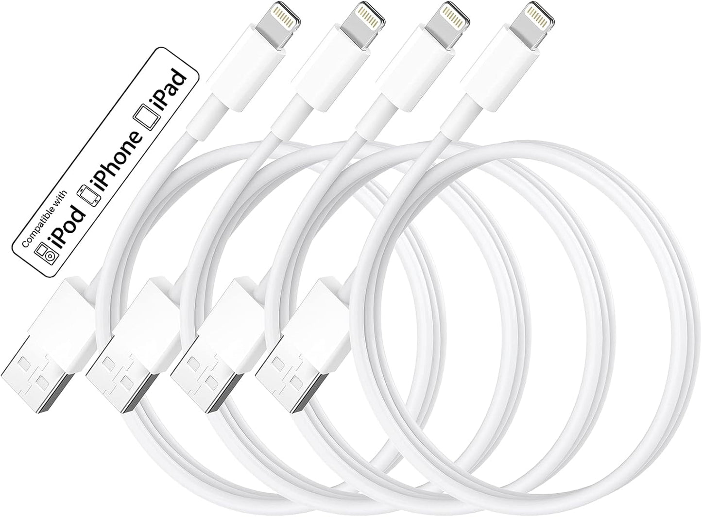 Fast Charging iPhone Cable 4Pack - 3ft PGQBS