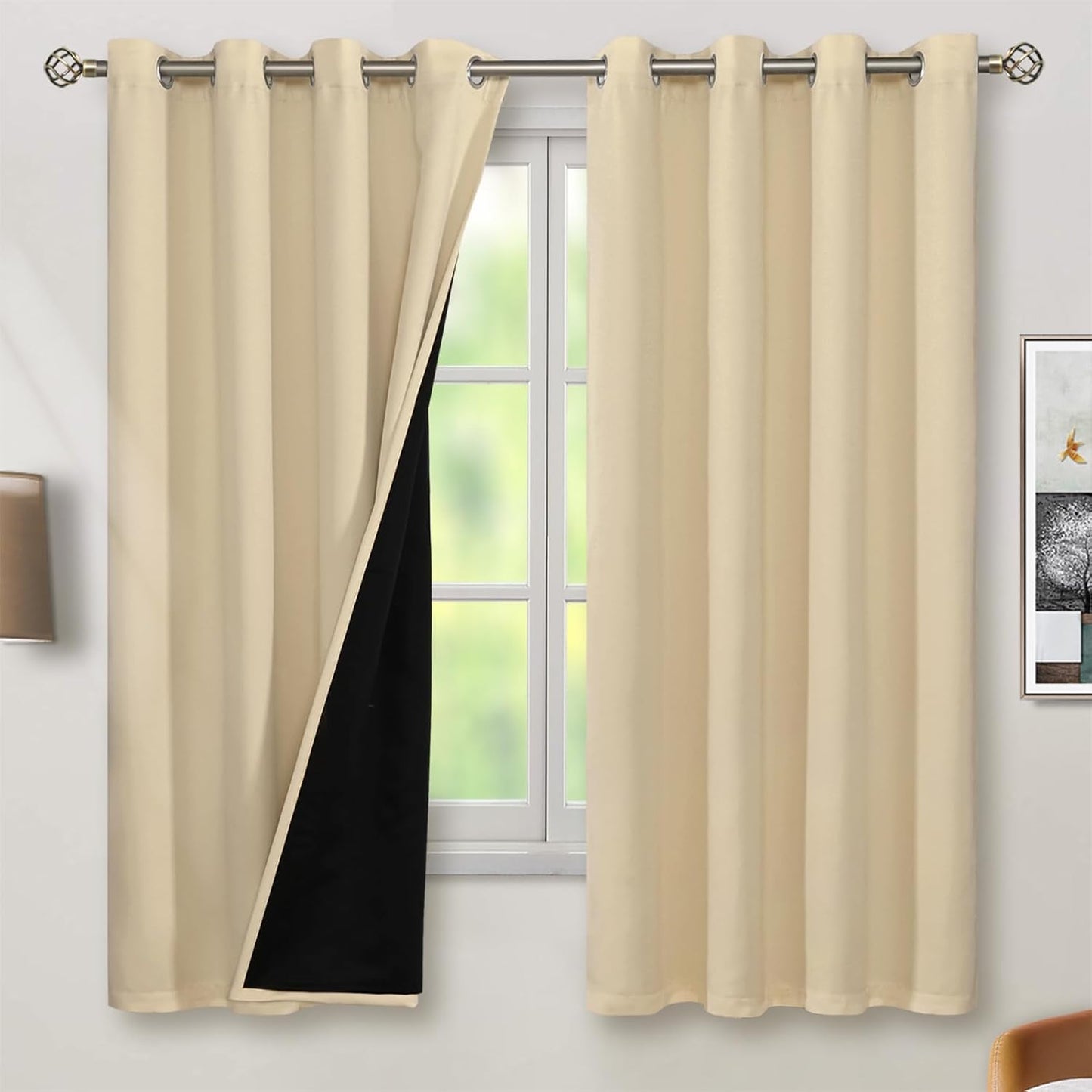 BGment Thermal Insulated Blackout Curtains for Bedroom 52x63