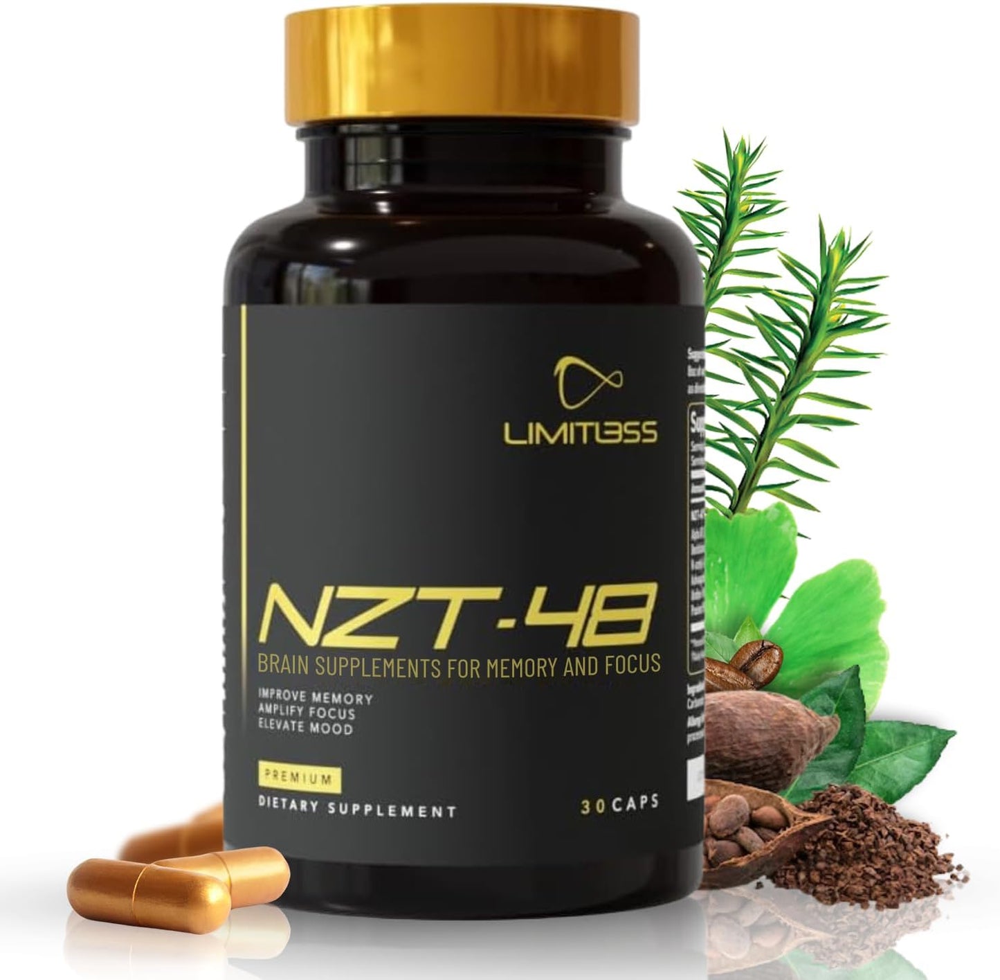 NZT-48 Brain Booster for Memory and Focus - Natural Energy