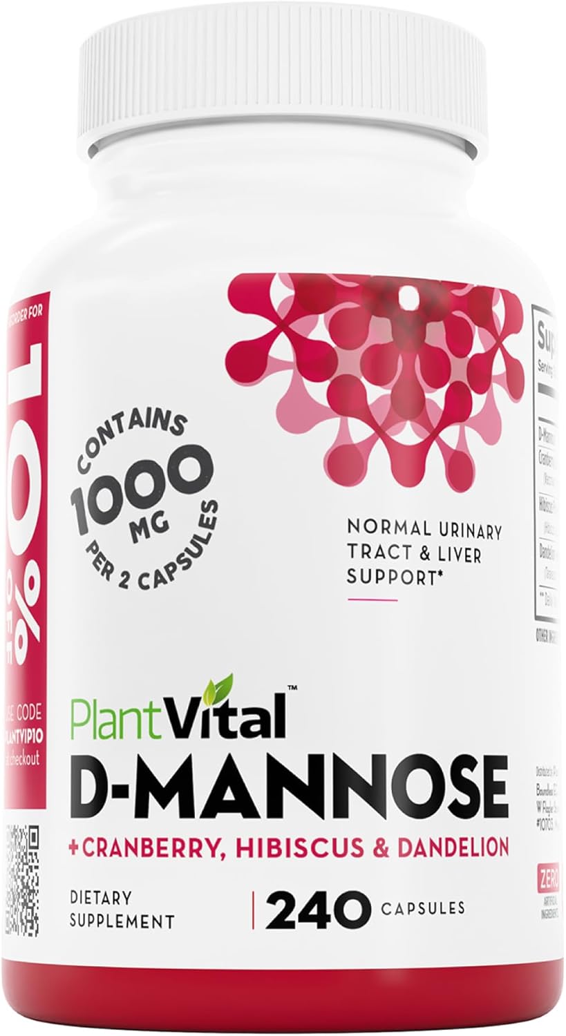 D Mannose Capsules with Cranberry for Urinary Tract Support