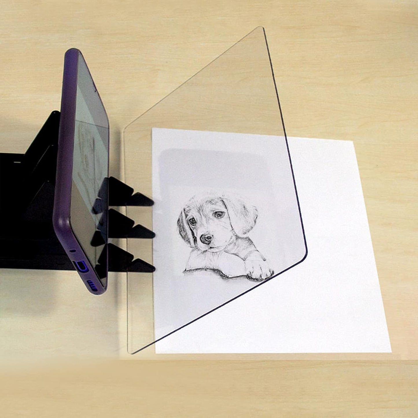 Beginner Art Sketch Wizard with Optical Reflection