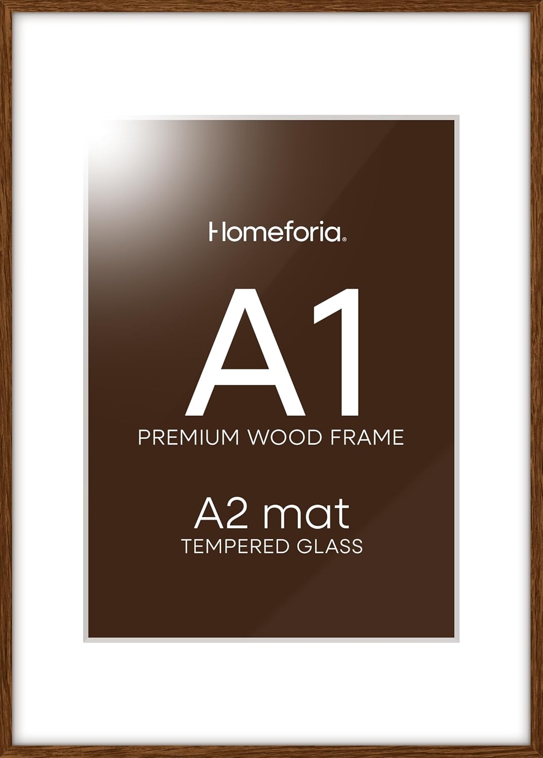 Homeforia A1 Poster Frame Brown - Elegant Oak Picture Frame