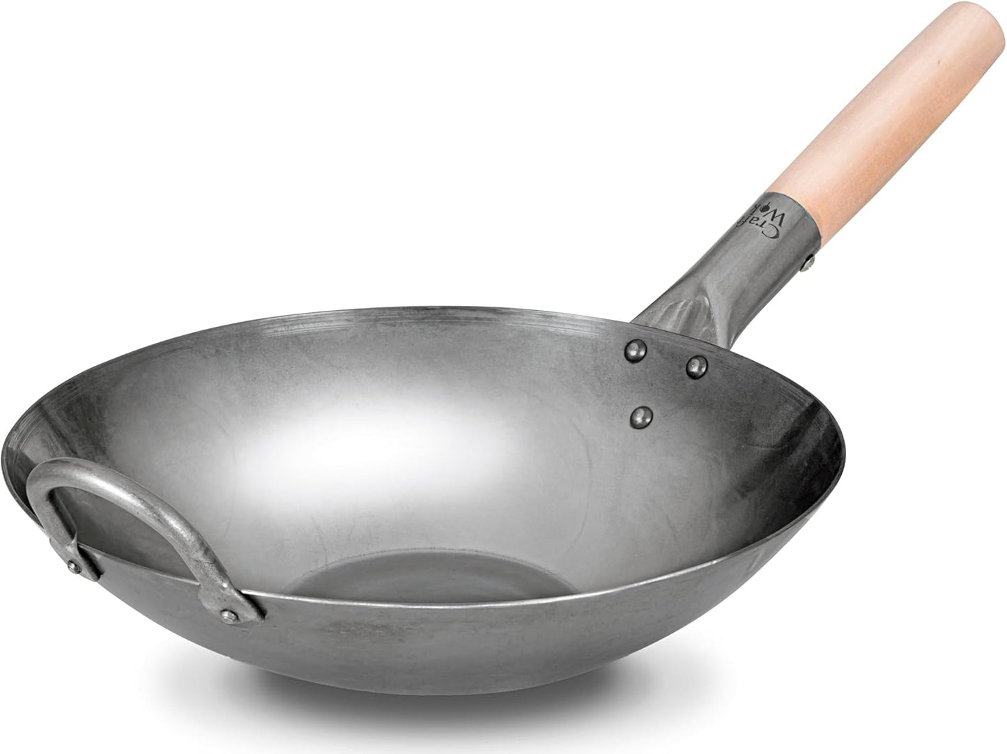 Craft Wok 12 Inch Flat Bottom Carbon Steel Wok for Stir Frying