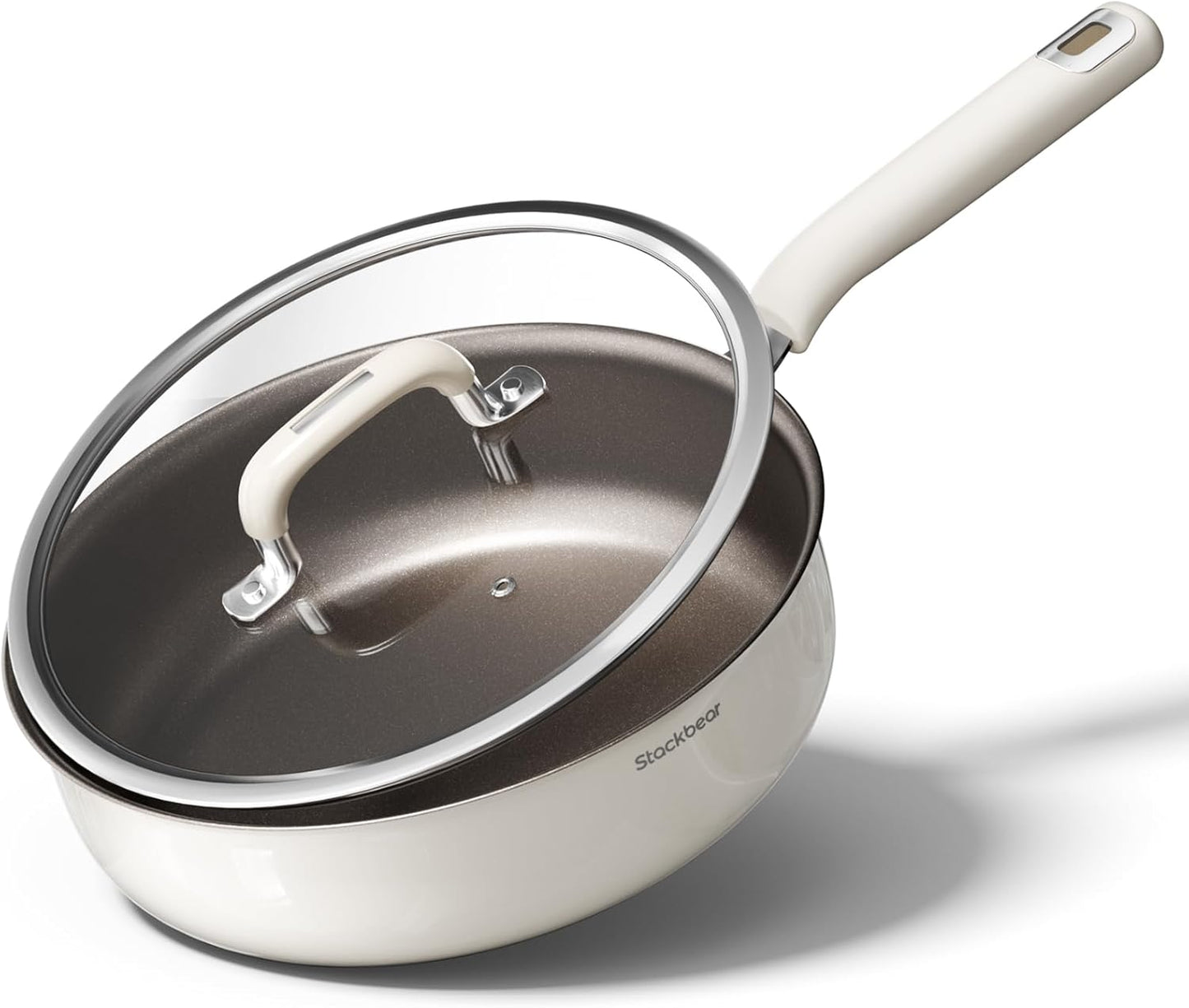 Ceramic Deep Frying Pan Nonstick by stackbear - 11in