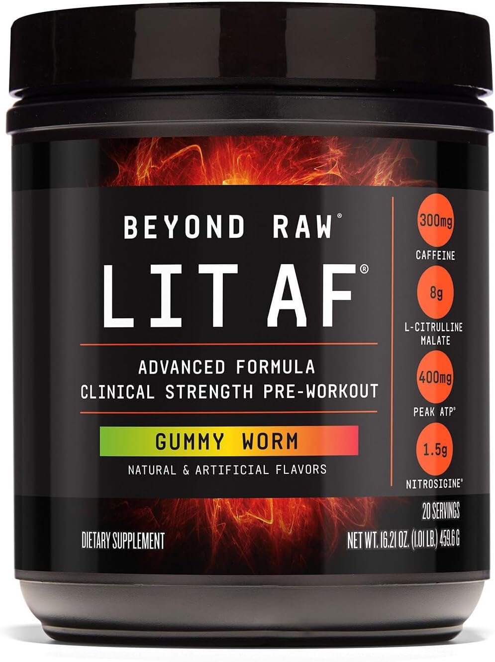 BEYOND RAW LIT Advanced Pre Workout for Energy and Focus