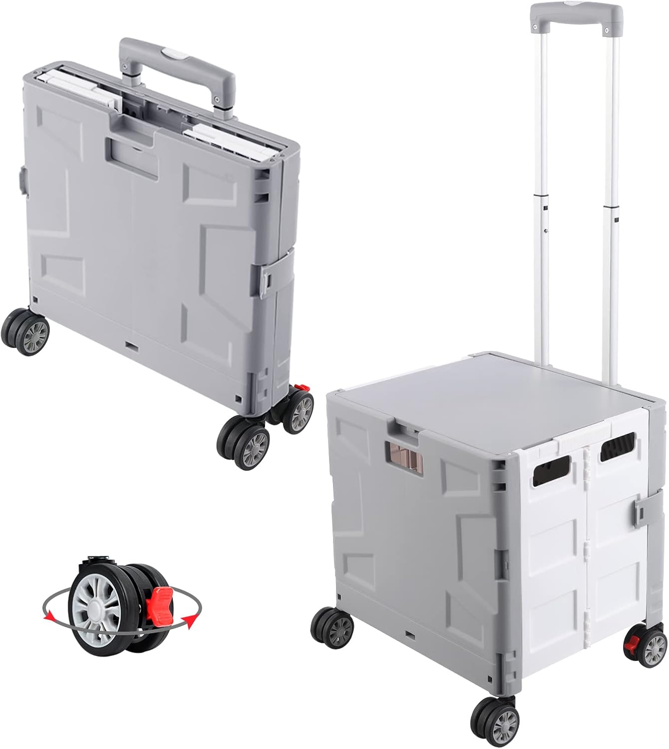 FELICON Folding Utility Cart with 4 Rotate Wheels for Easy Use