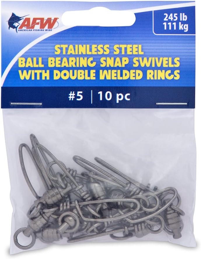 AFW Stainless Steel Snap Swivels - Secure Double Rings