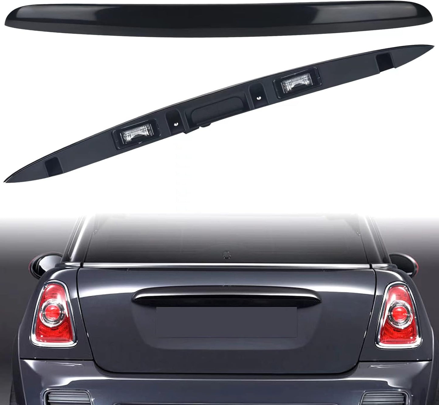 Black Rear Trunk Hatch Handle With Lamp for BMW Mini Vehicles