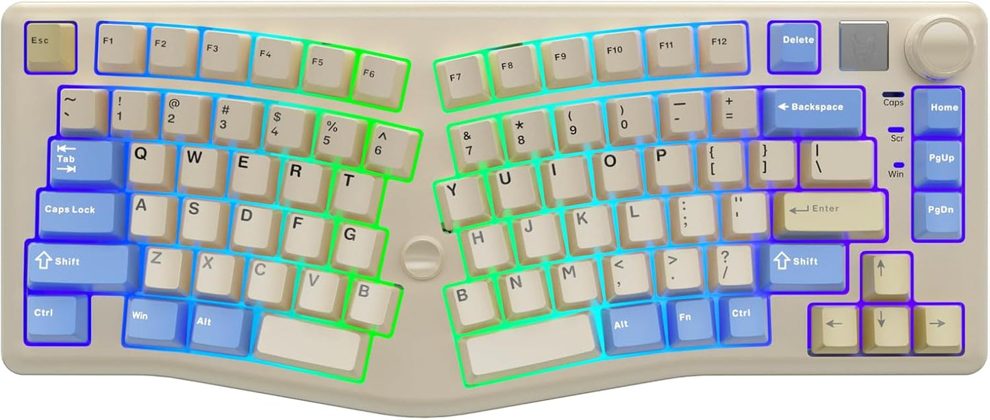 LEOBOG Alice A75: Ergo Wireless Gaming Keyboard, Tri-Mode, RGB Backlit, Hot-Swappable Linear Switches