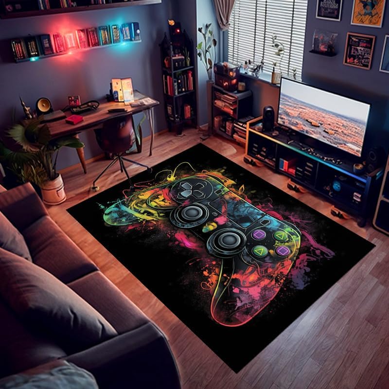 KROMM Gaming Rug: Level Up Your Space with Controller-Themed Carpet!