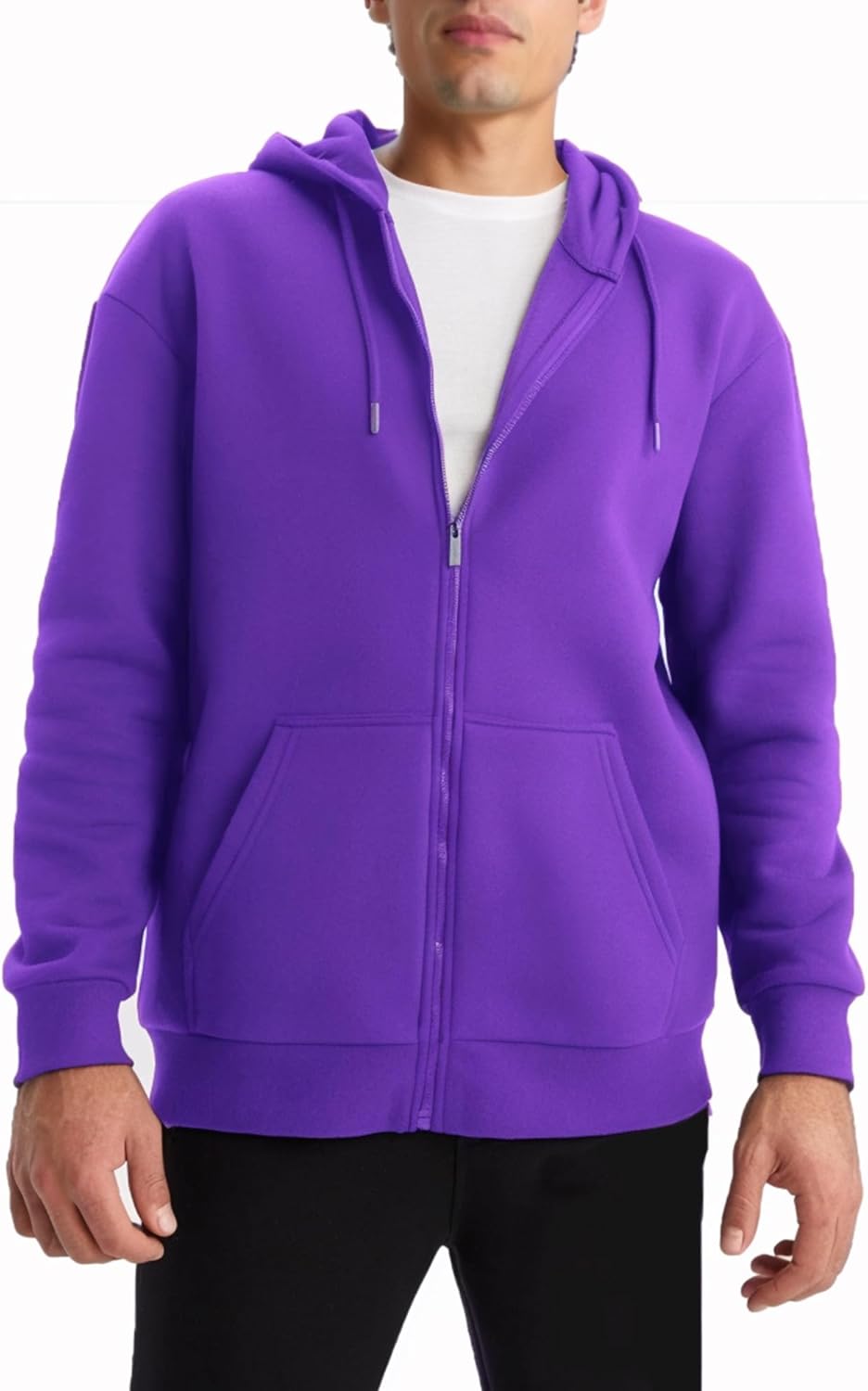 Men's Full Zip Hoodie Fleece Long Sleeve Sweatshirt for Comfort