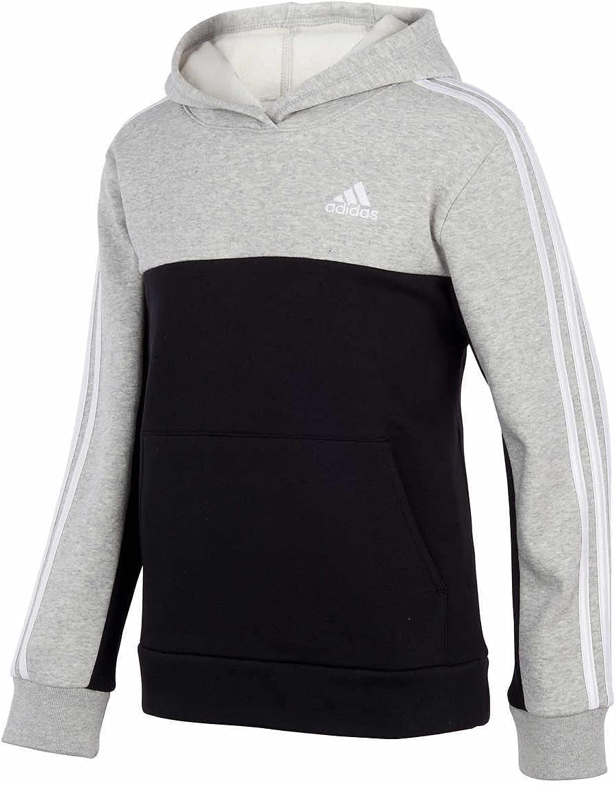 adidas Youth Heather Grey Fleece Hoodie - Cozy Comfort!