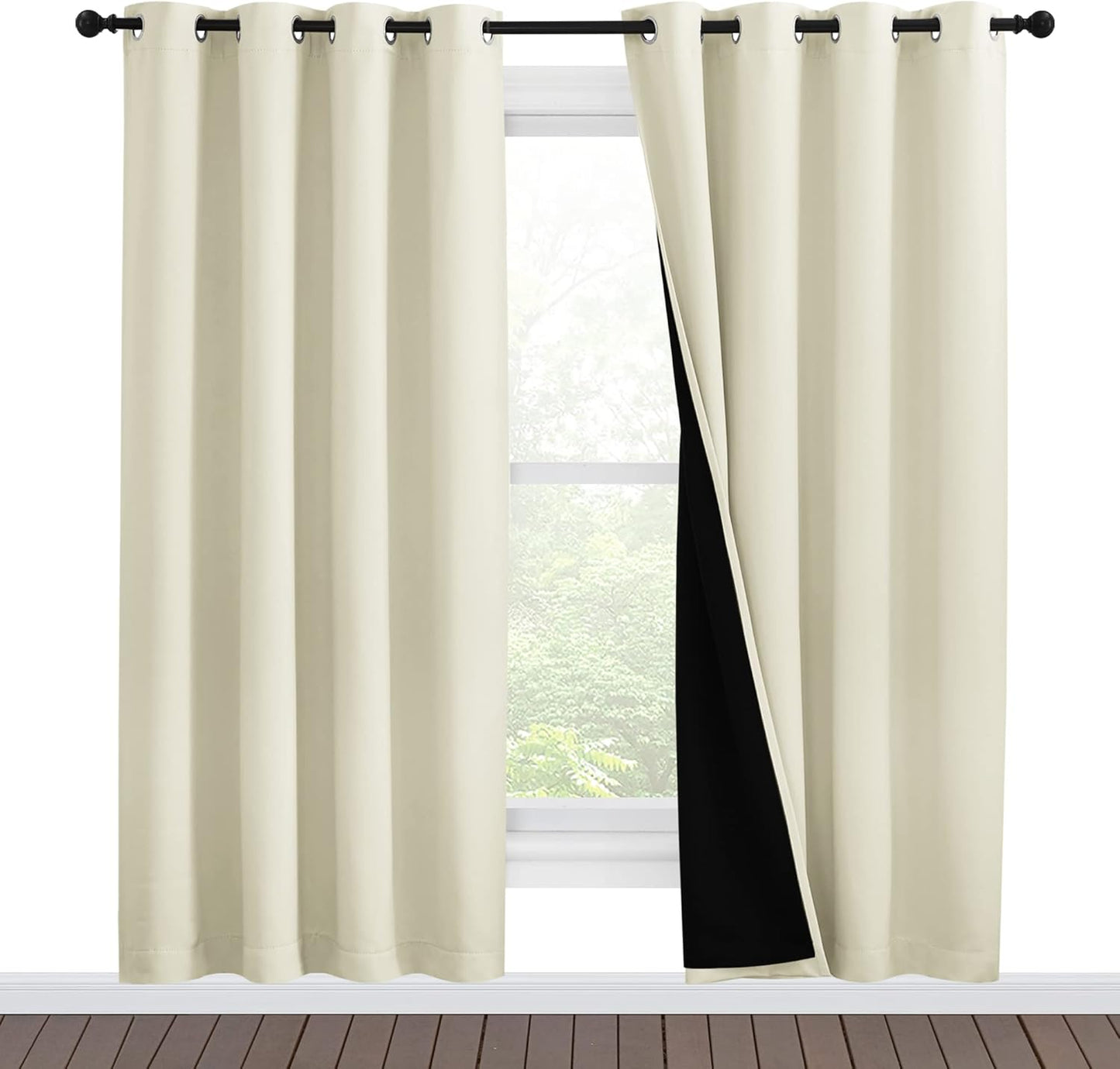 NICETOWN Living Room Blackout Draperies for Privacy & Noise Control