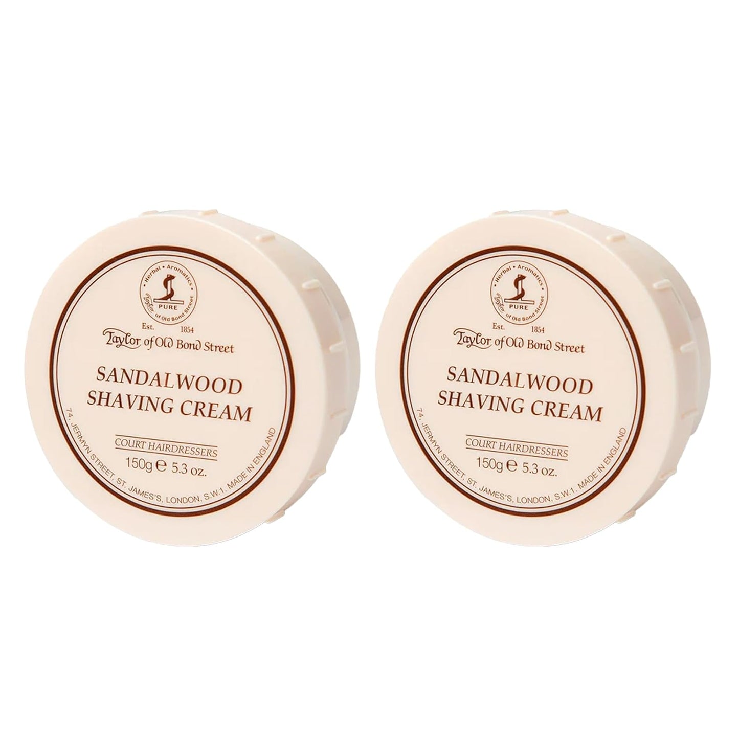 Sandalwood Fragrance Shaving Cream Bowl 150g 2-Pack for Men