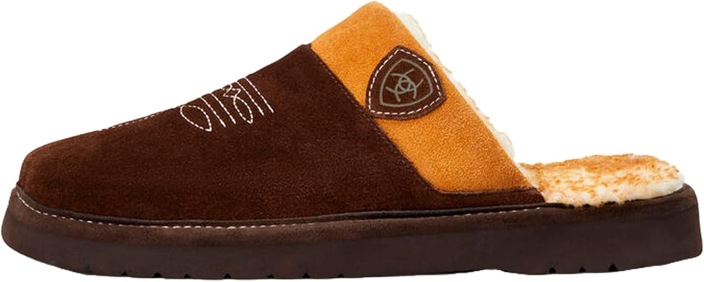 ARIAT Men's Silversmith Suede Foam Cushioned Square Toe Slipper