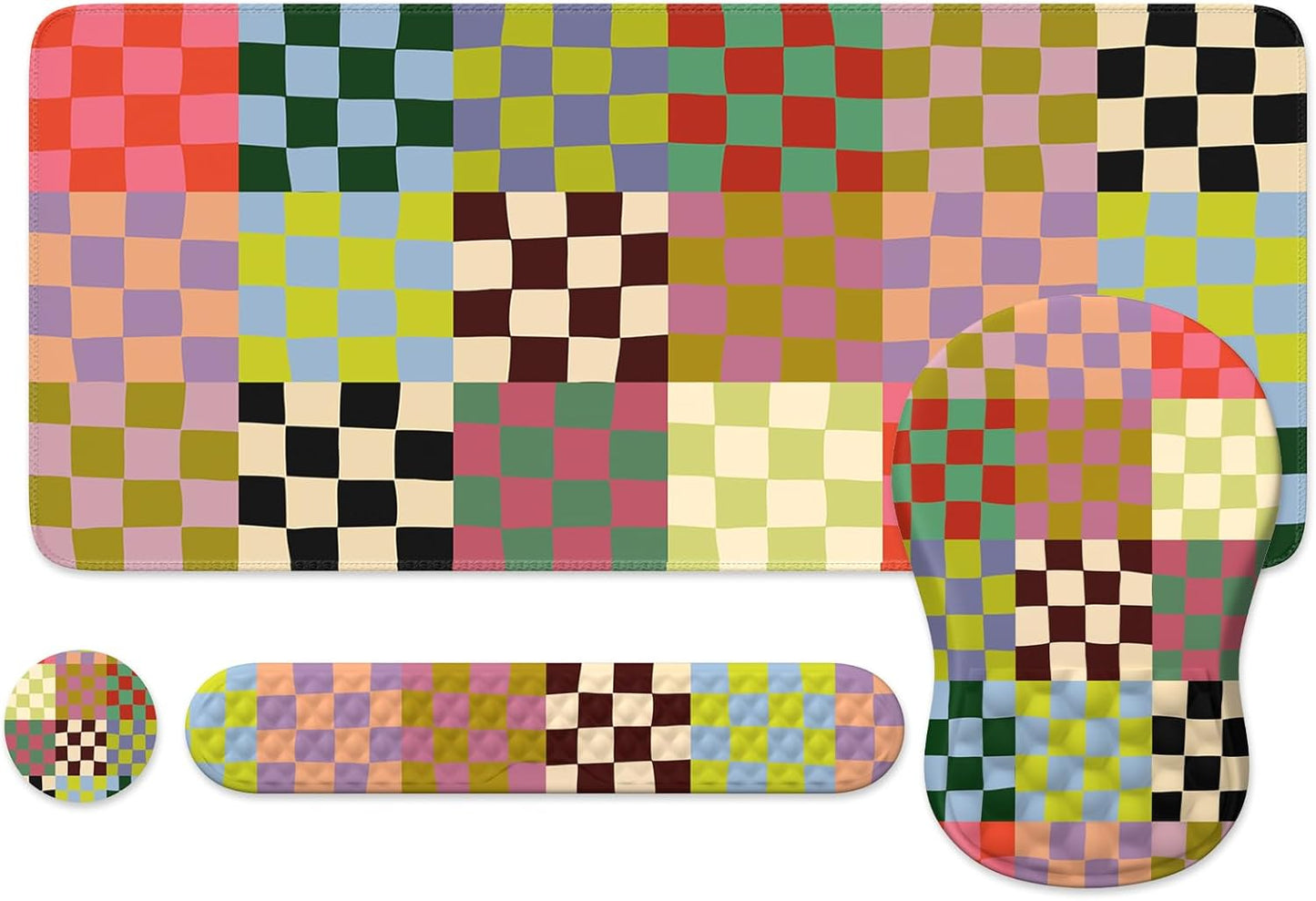 Ileadon 4in1 Desk Mat Set - Ergonomic Wrist Support