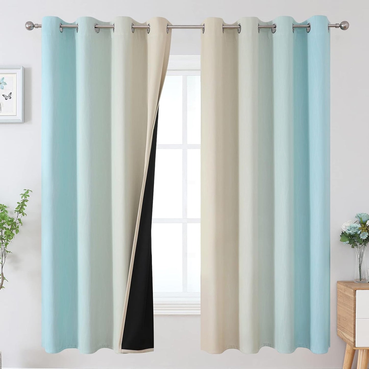 Ombre Gradient Blackout Curtains for Boys Room by Estelar Textiler