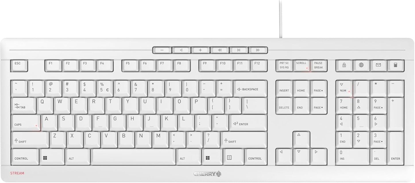 Cherry Stream Keyboard Wired USB QWERTY with SX Scissors Mechanism