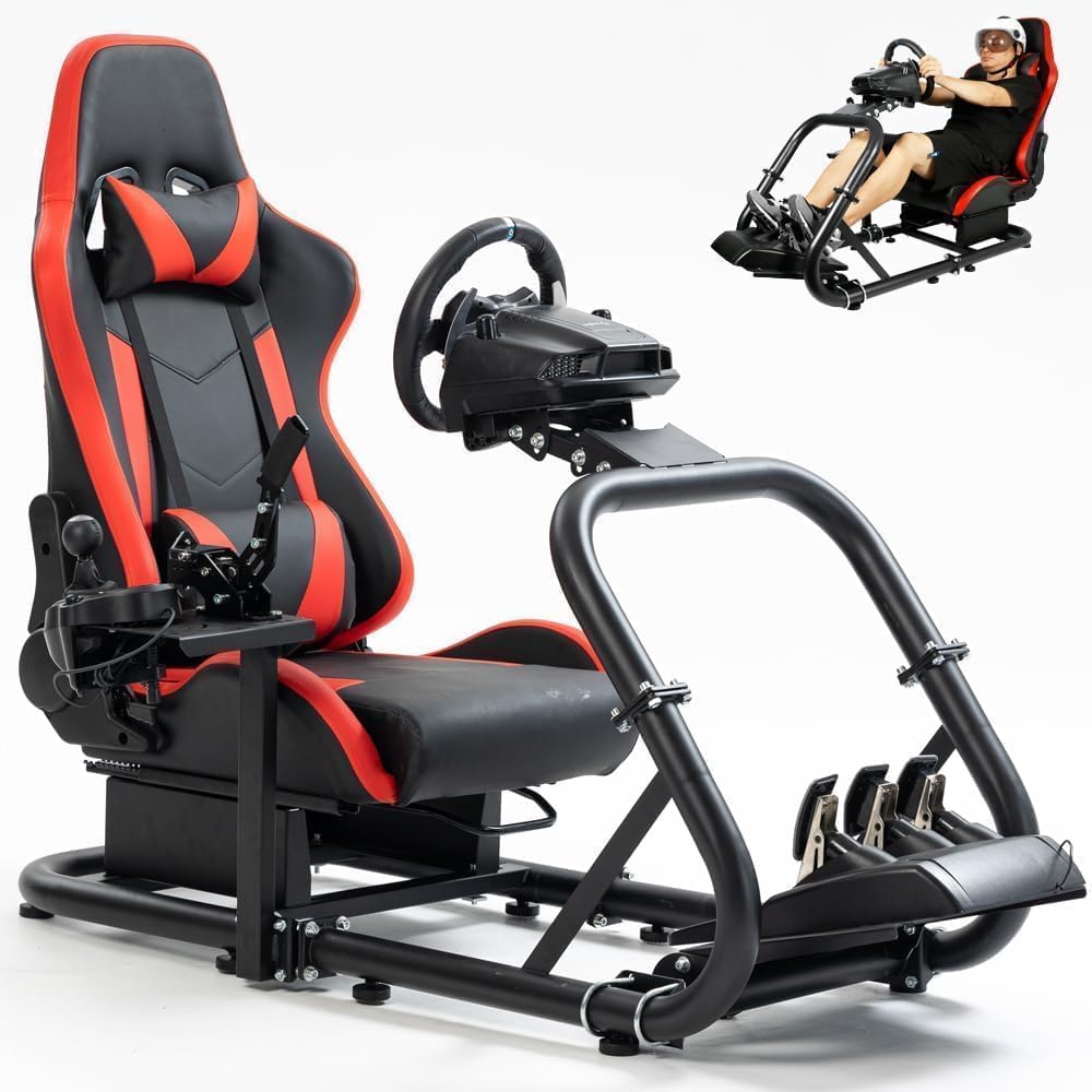 Marada Racing Sim Cockpit Stand for Logitech and Fanatec Wheels