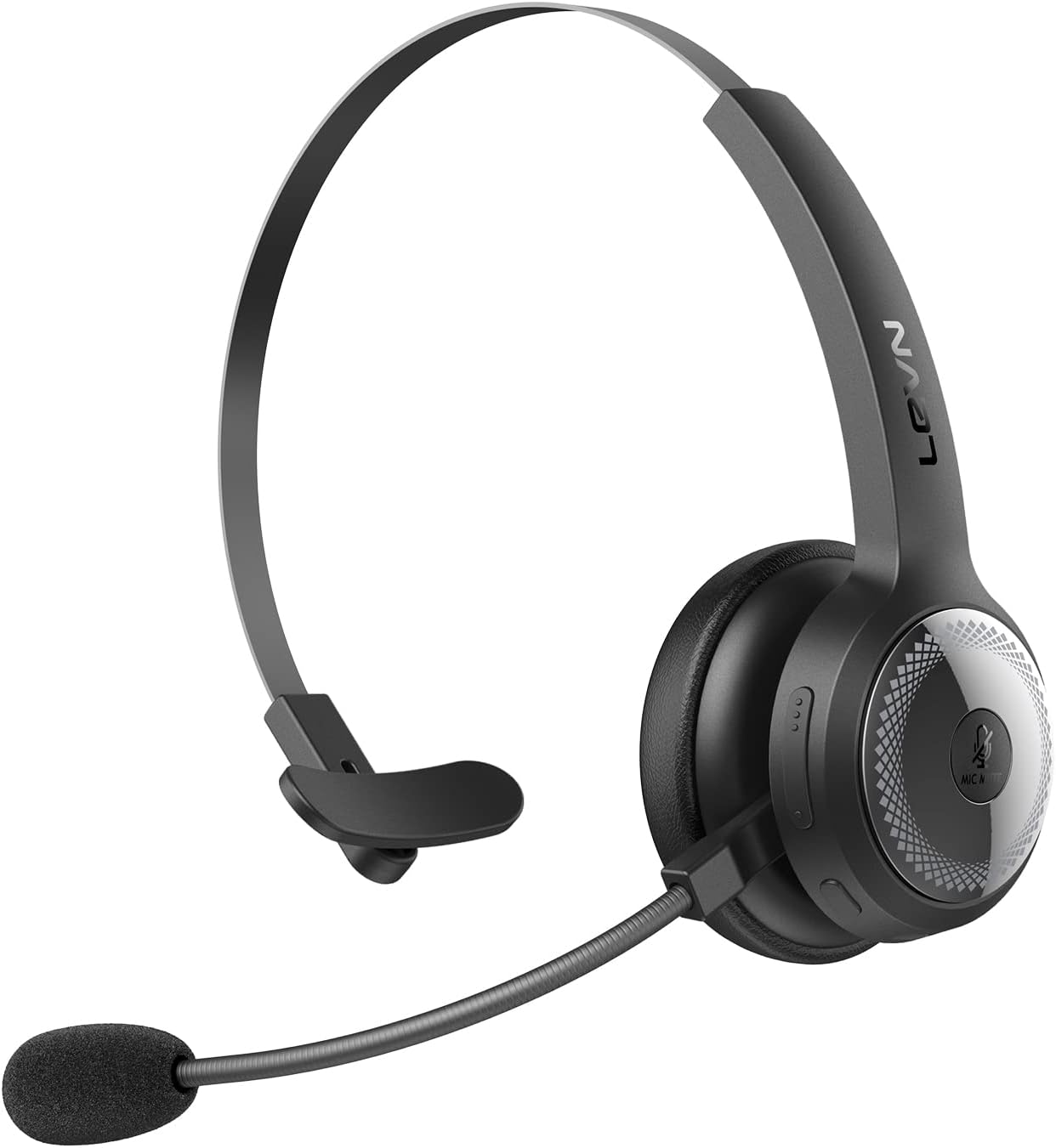 LEVN Bluetooth Headset: 60Hrs Talk Time & AI Noise Cancelling