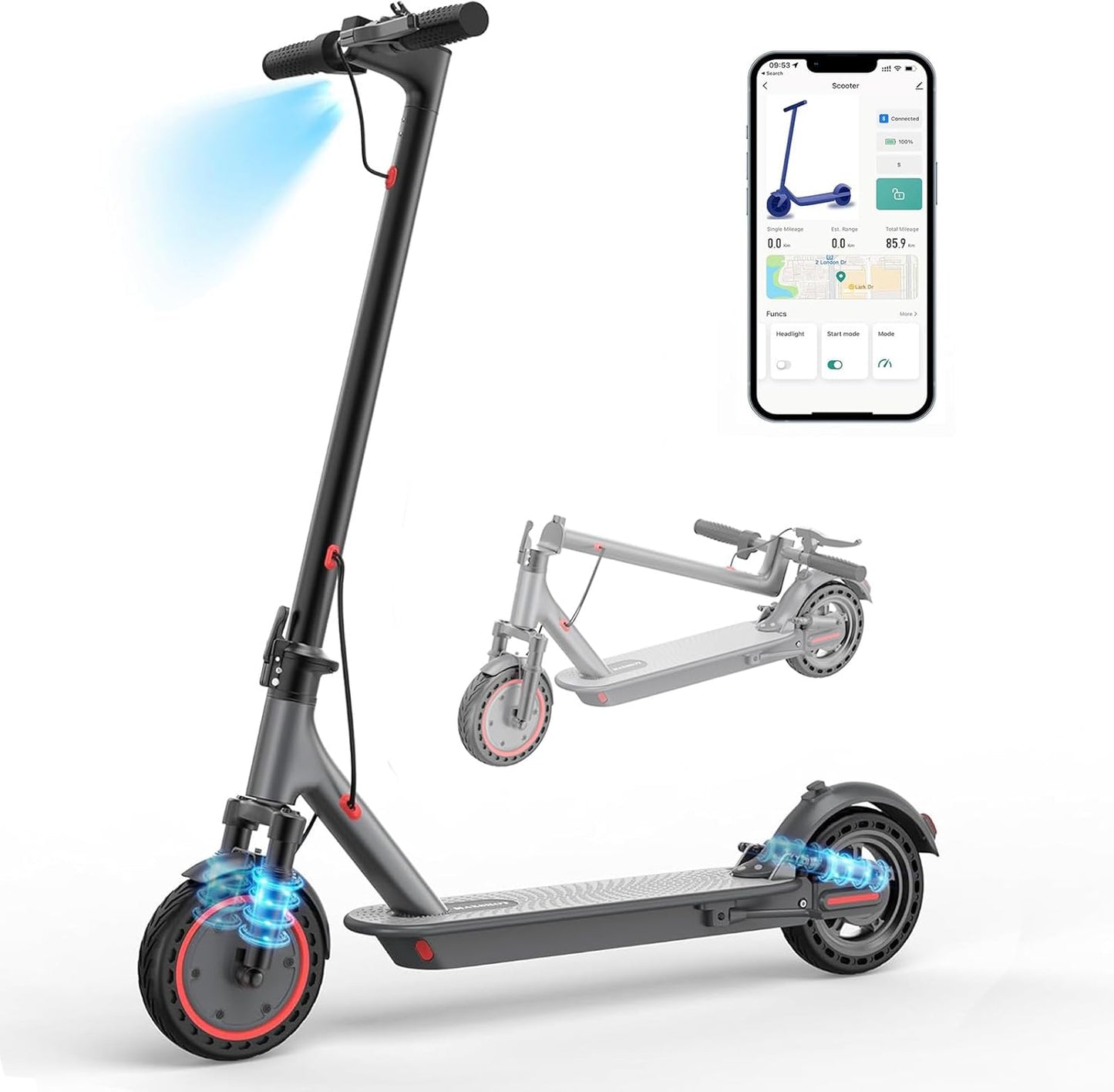Maxshot Electric Scooter with Dual Suspension and Long Range