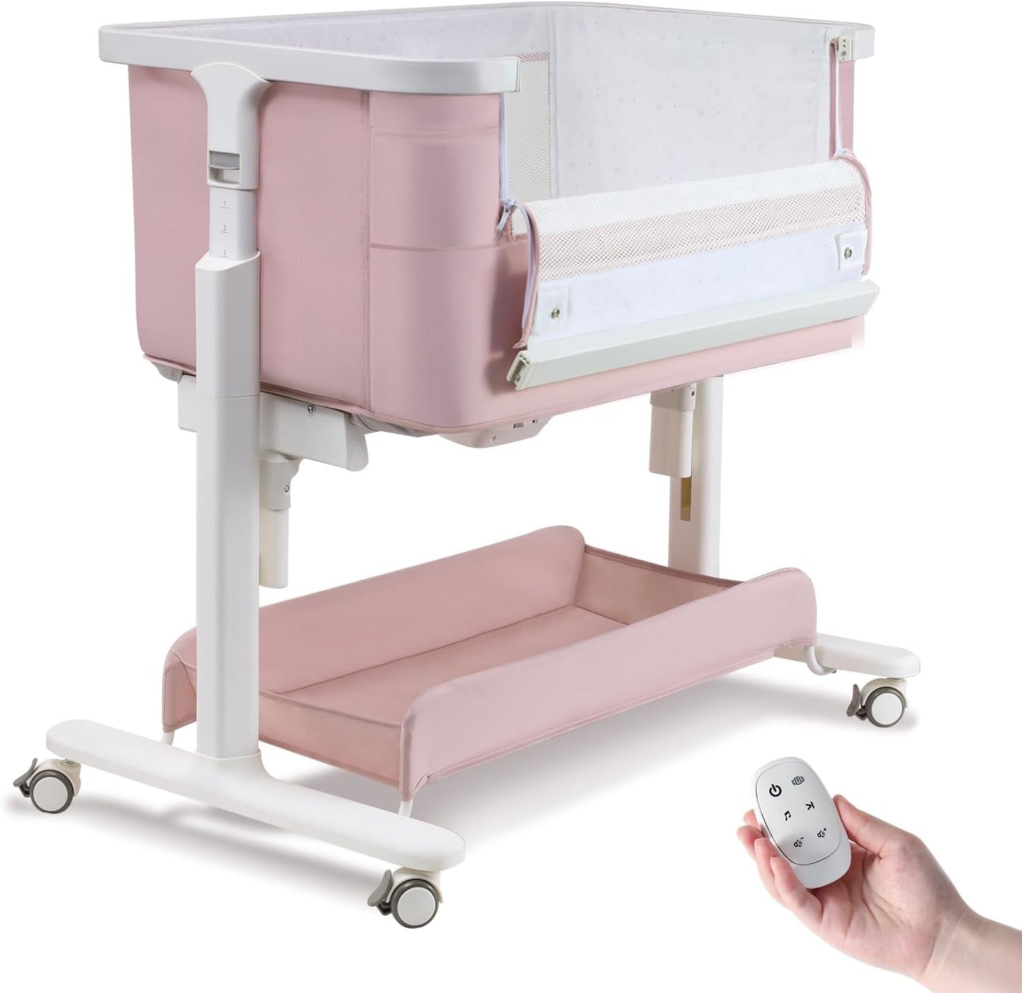 Electric Bassinet Baby Cradle with 3 Rocking Motion Features