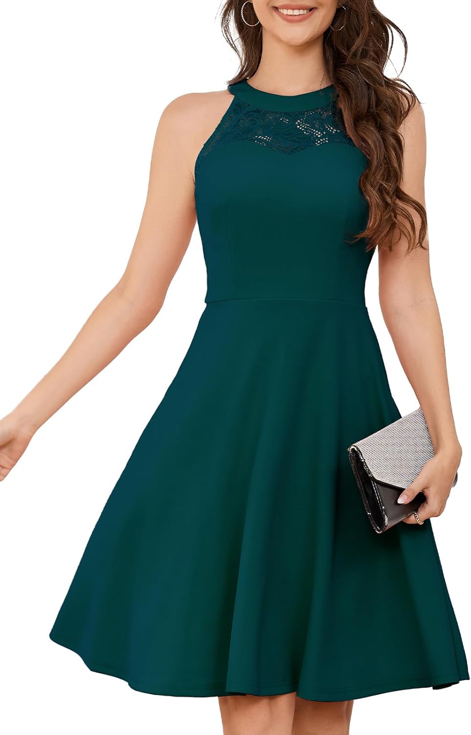 Bbonlinedress Women Cocktail Prom Wedding Dress with Lace Detail