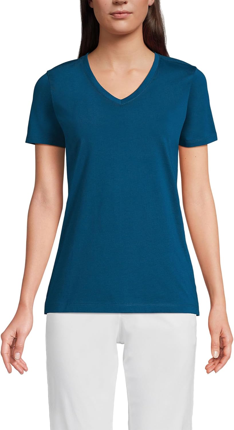 Relaxed Supima Cotton V-Neck T-Shirt for Women - Versatile Style