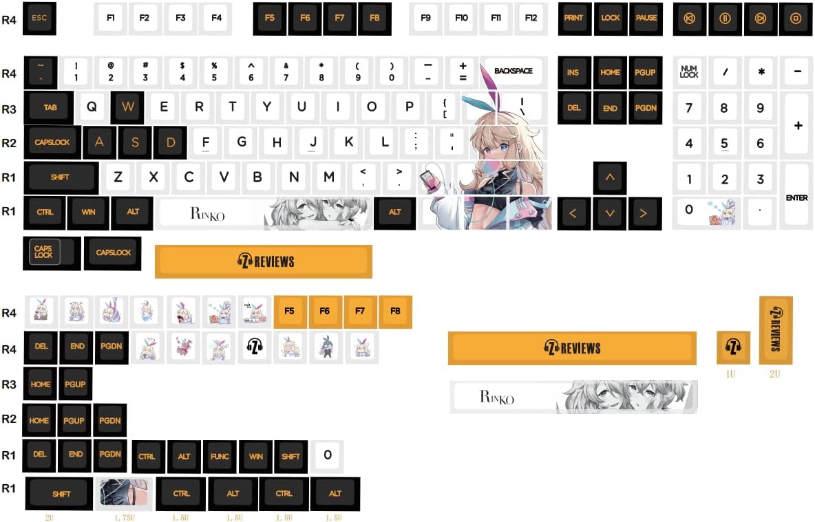 Rinko Touch Keycaps Set for Custom Keyboards - 156 Keys