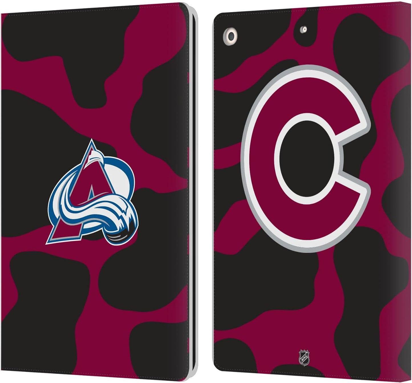 NHL Cow Pattern Colorado Avalanche Leather Wallet Case for iPad