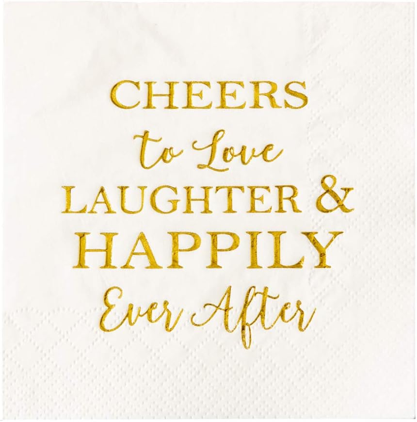 50 Gold Foil Bridal Shower Napkins by Crisky