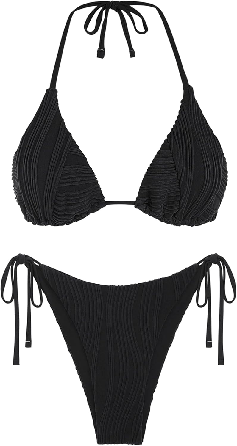 ZAFUL Bikini Sets for Women: Sexy Ribbed Two Piece Swimsuit