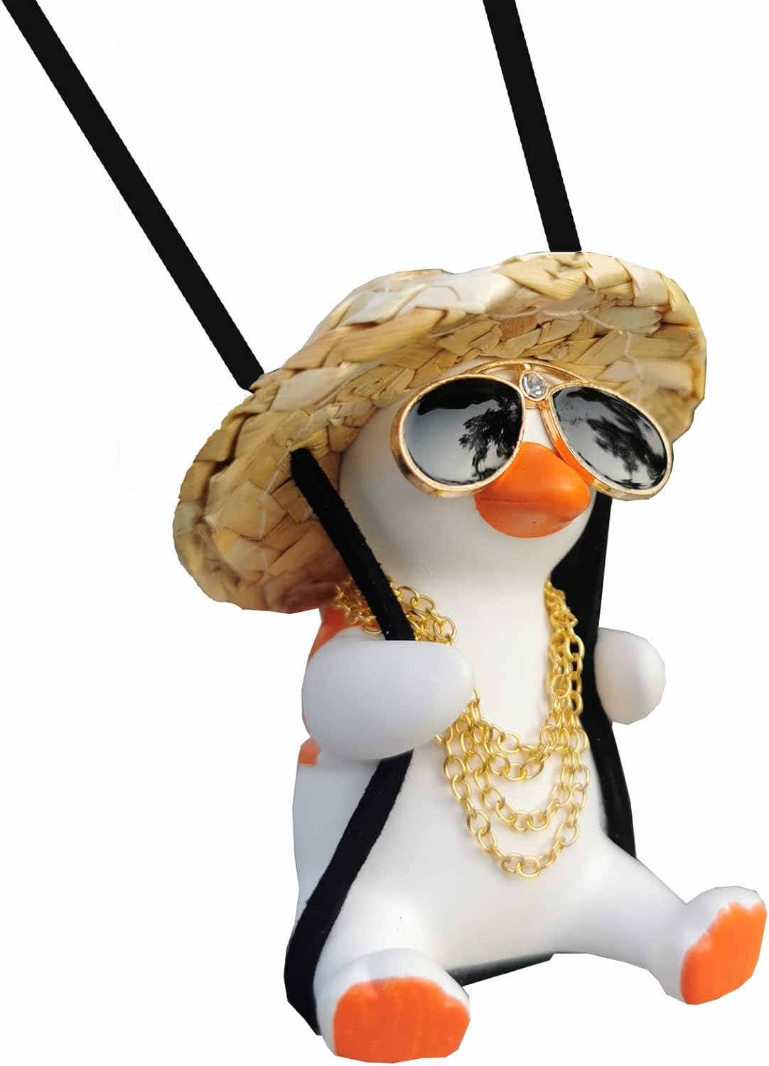 Cute Swinging Duck Car Charm - Quirky Fun!