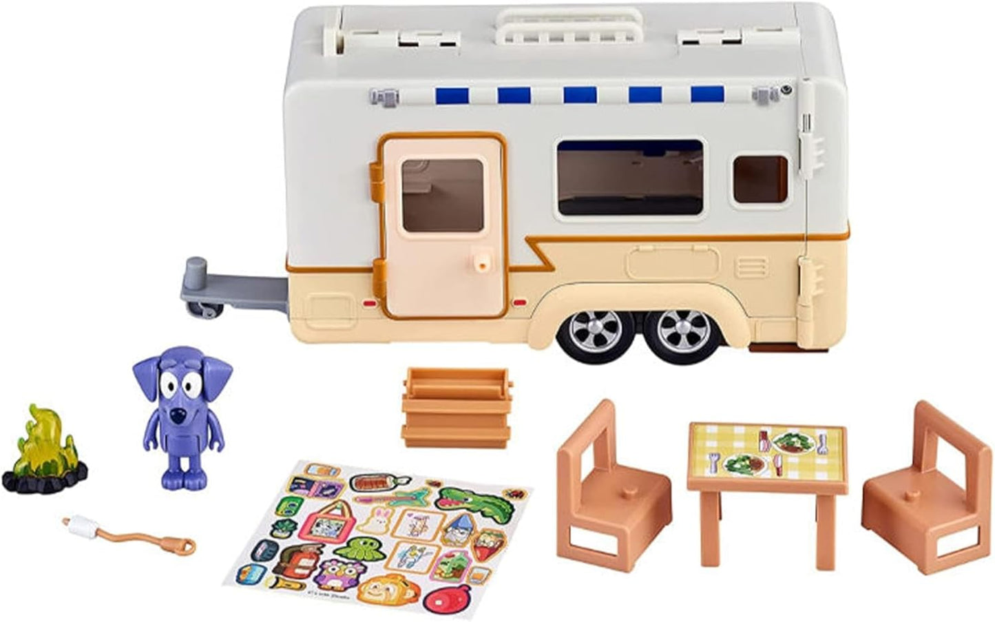 Bluey Caravan Adventure Playset with 2.5in Jean Luc Figure