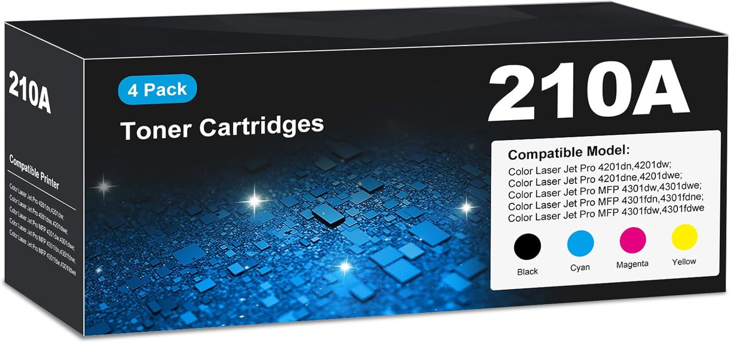 210A Toner Cartridges 4 Pack for HP Color Laser Jet Pro MFP