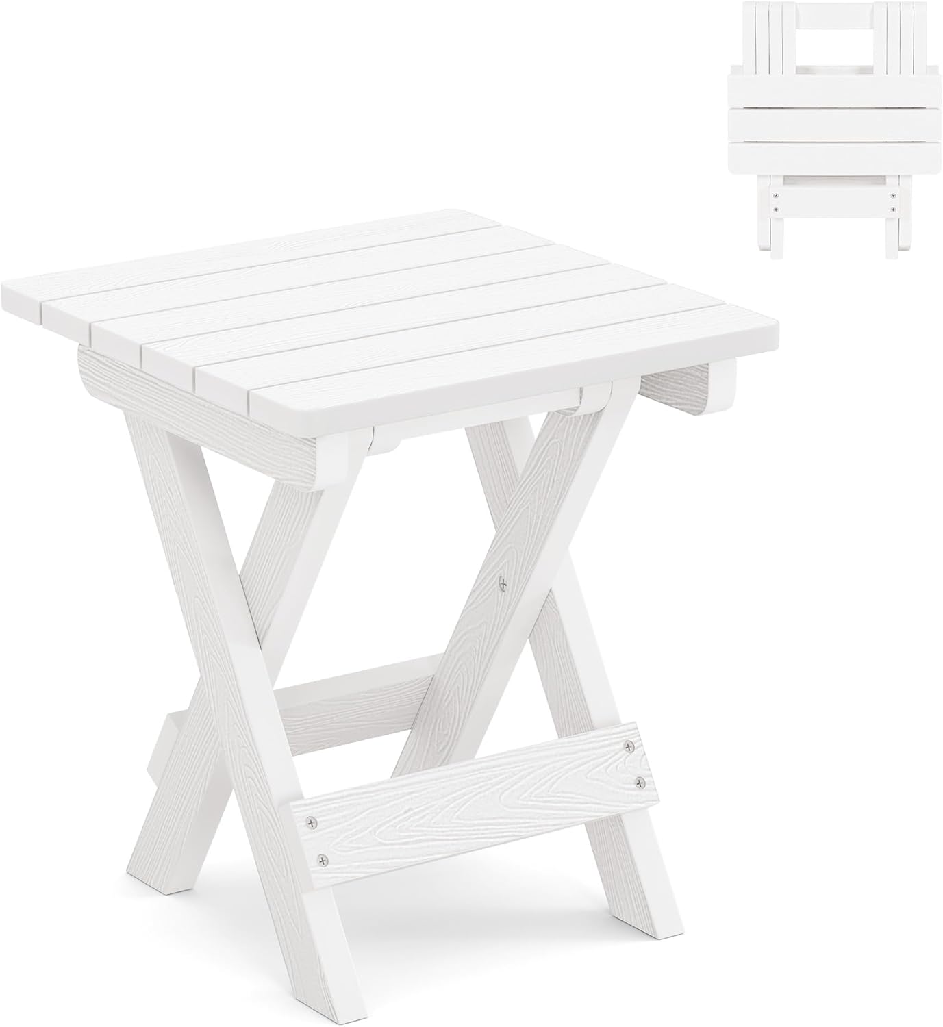 LUE BONA Small Outdoor Folding Side Table for Patio Use