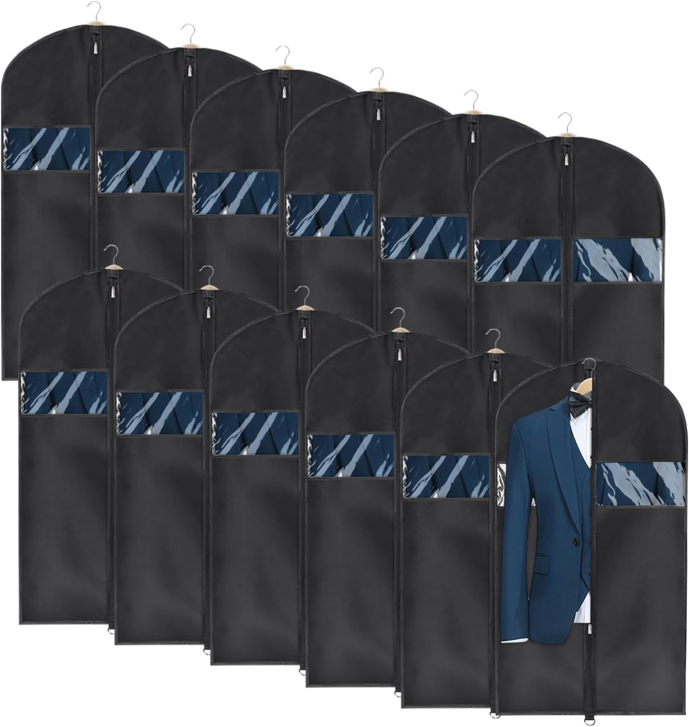 Univivi Garment Bag for Travel and Storage - Set of 12 Bags