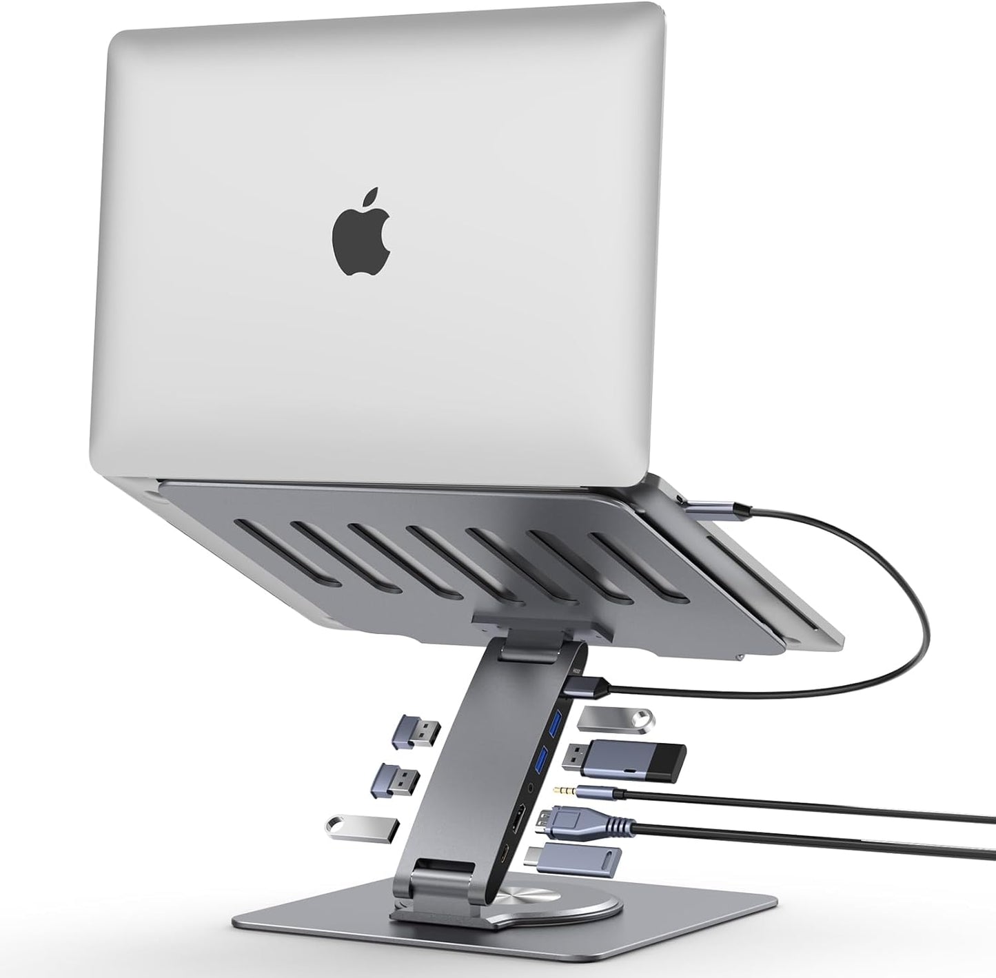8-IN-1 Laptop Dock Stand: Dual 4K Display Hub