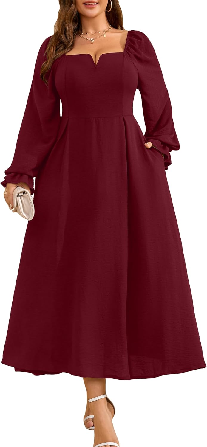 Elegant Plus Size Maxi Dress with Pockets for Weddings and Events