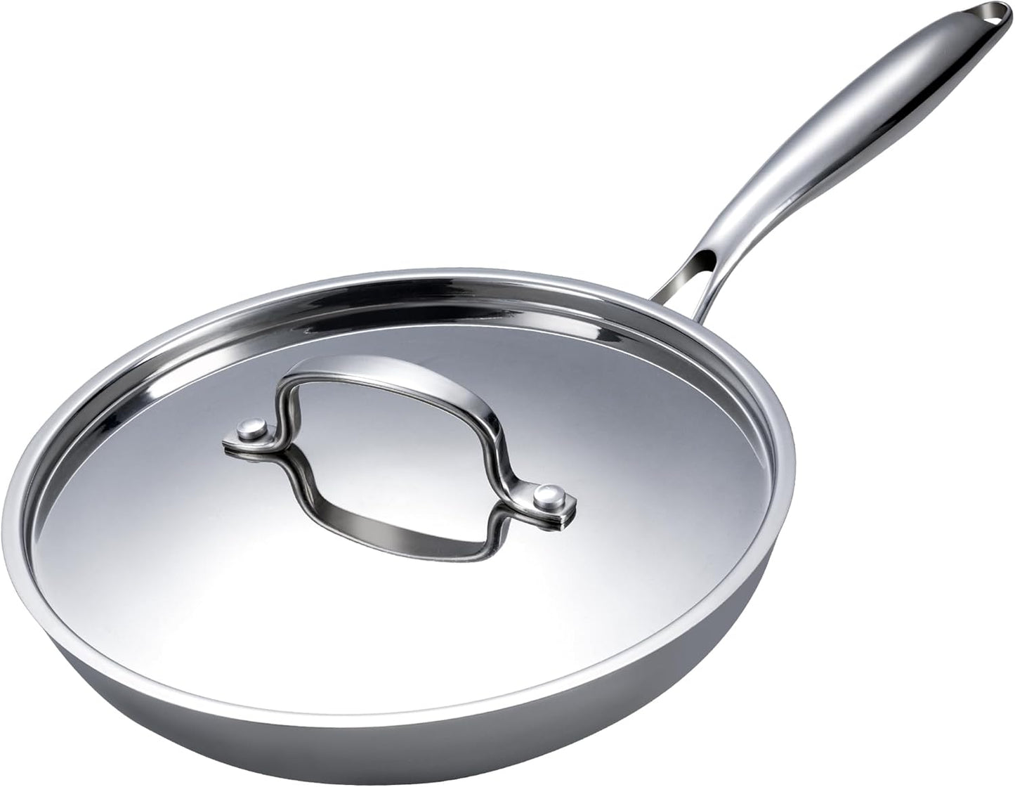 Stainless Steel 8 Inch Frying Pan for Professional Cooking Needs