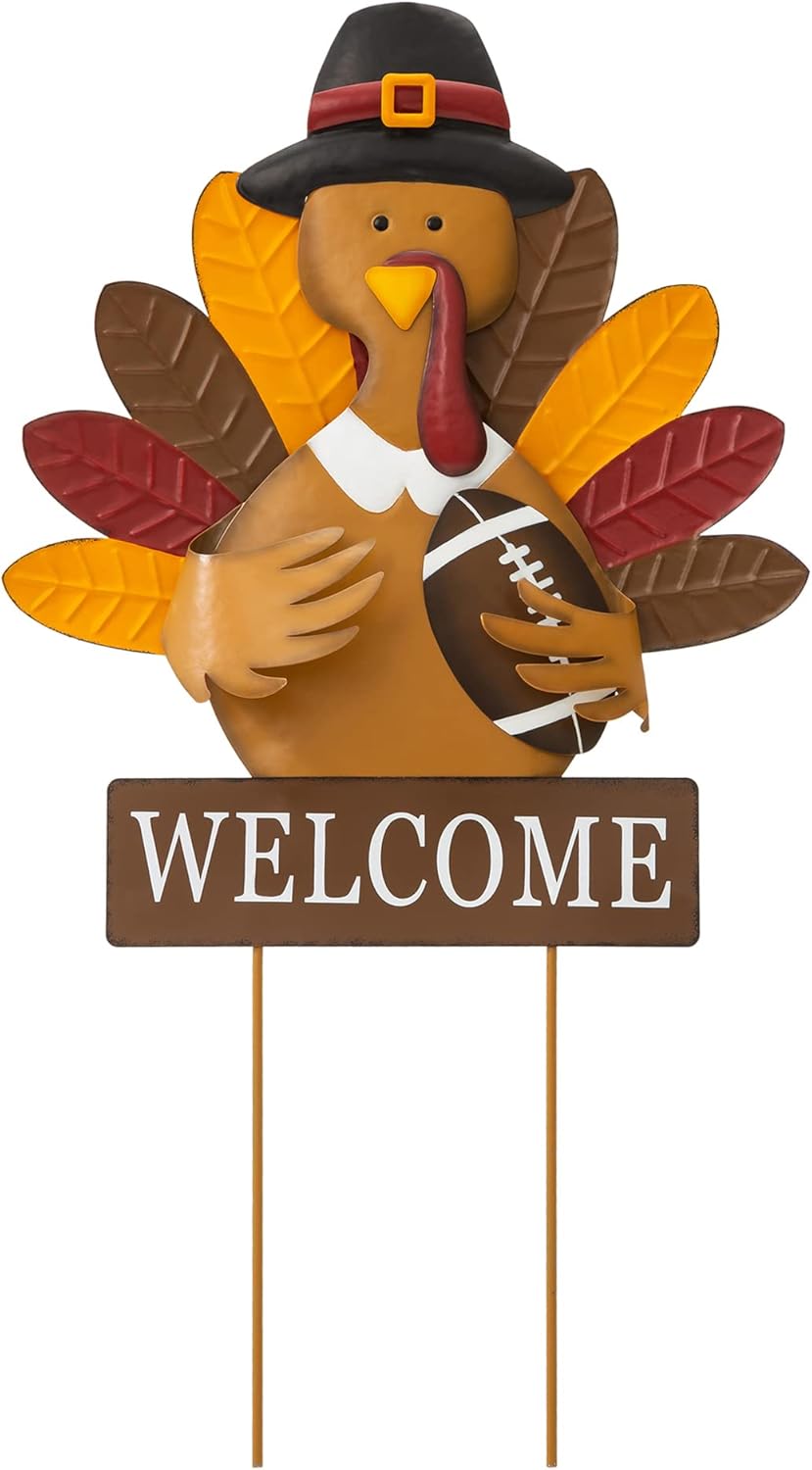 Chic Rustic Turkey Yard Sign for Thanksgiving Decor and More