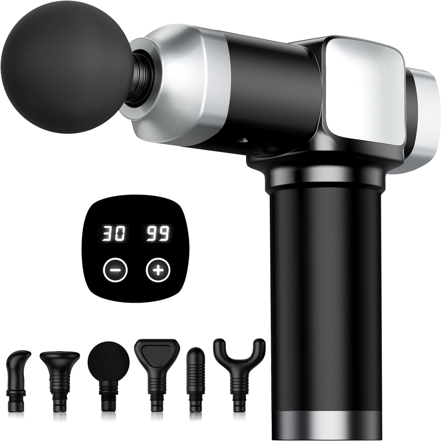 Deep Tissue Massage Gun for Pain Relief with 30 Speeds & 6 Heads