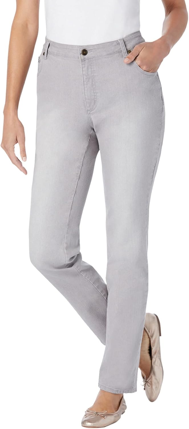 Plus Size Straight-Leg Stretch Denim Five-Pocket Jeans Review