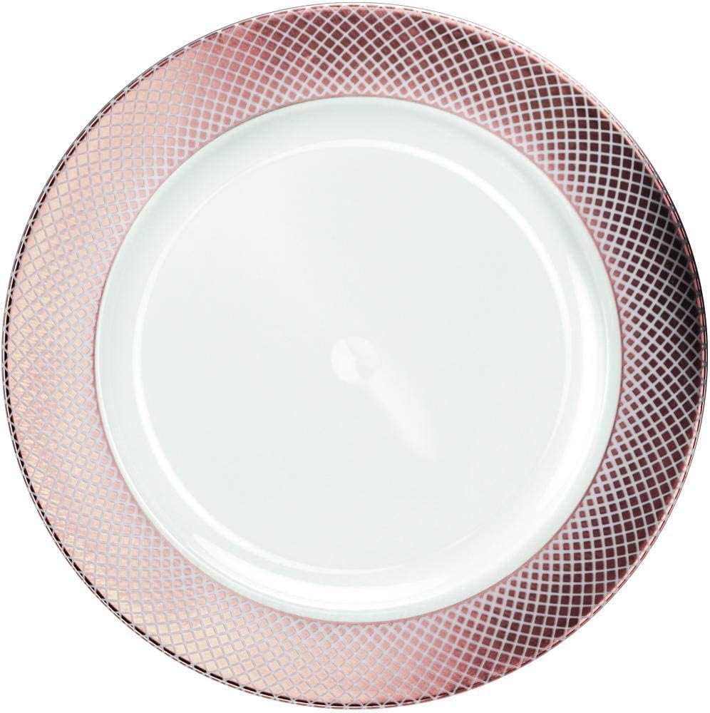 Premium Rose Gold Charger Plates - Elegant & Durable - Pack of 10