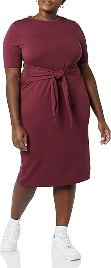 Supersoft Terry Short-Sleeve Crewneck Tie-Front Midi Dress Review