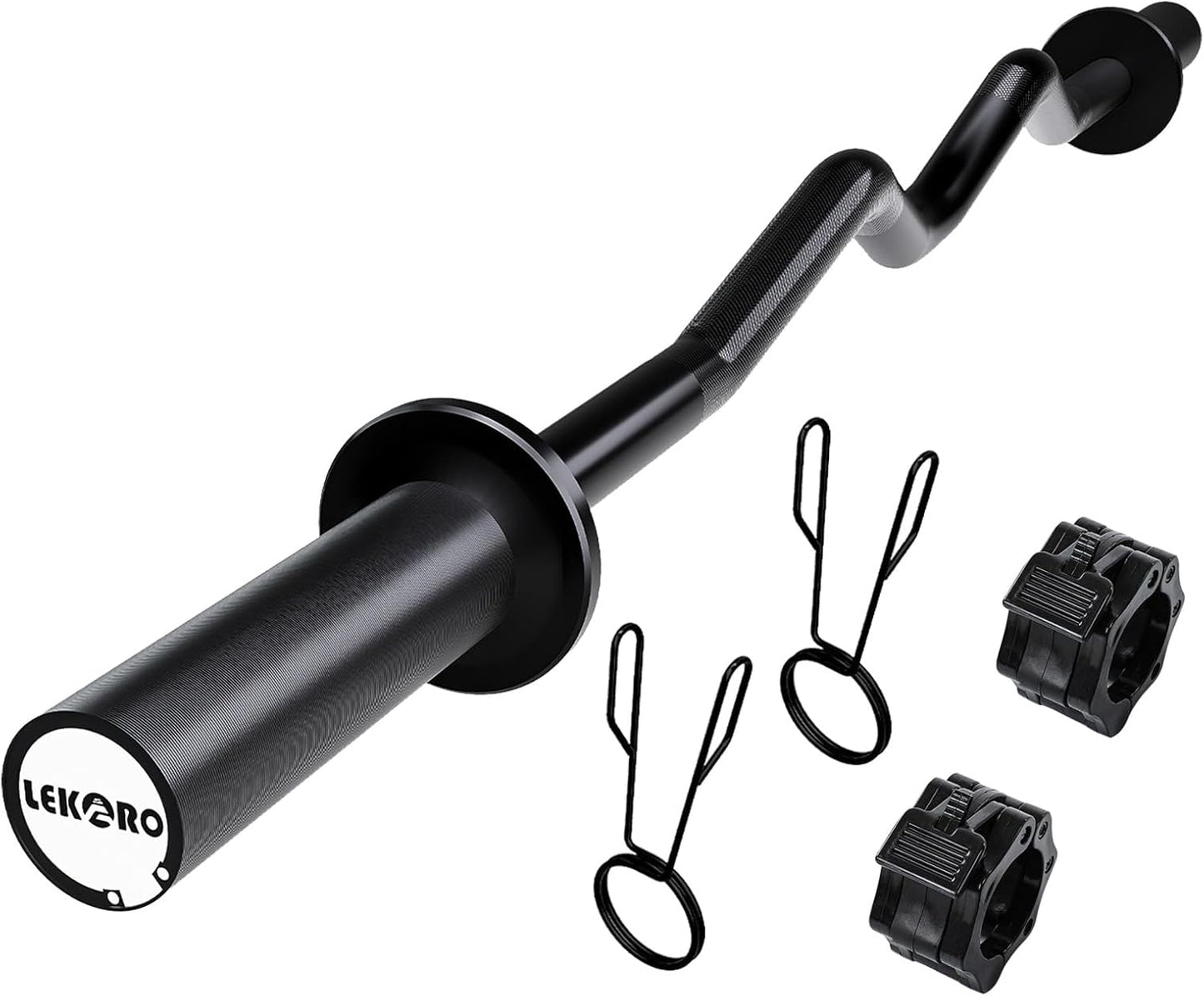 Olympic EZ Curl Barbell Bar for Strength Training and Weightlifting
