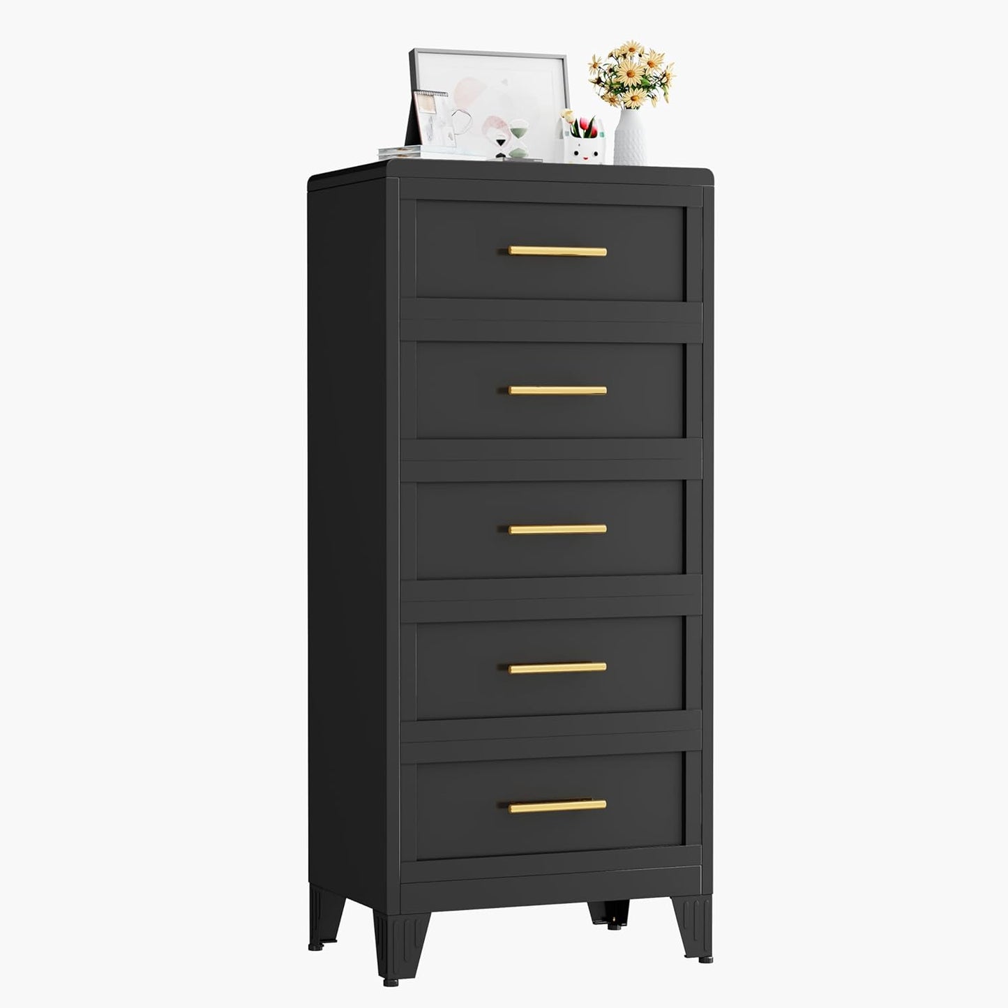 Metal Dresser Tall Narrow Dresser for Bedroom and Living Room