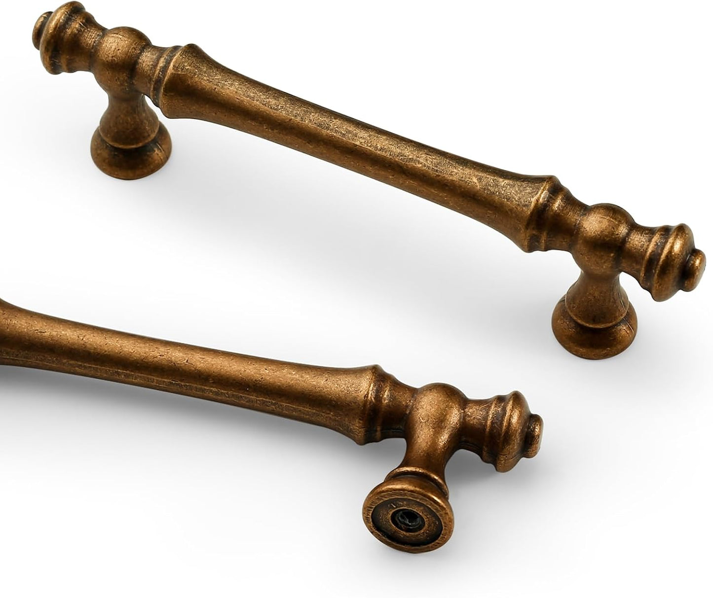 Antique Brass Kitchen Cabinet Handles - 10 Pack 3 Inch Pulls